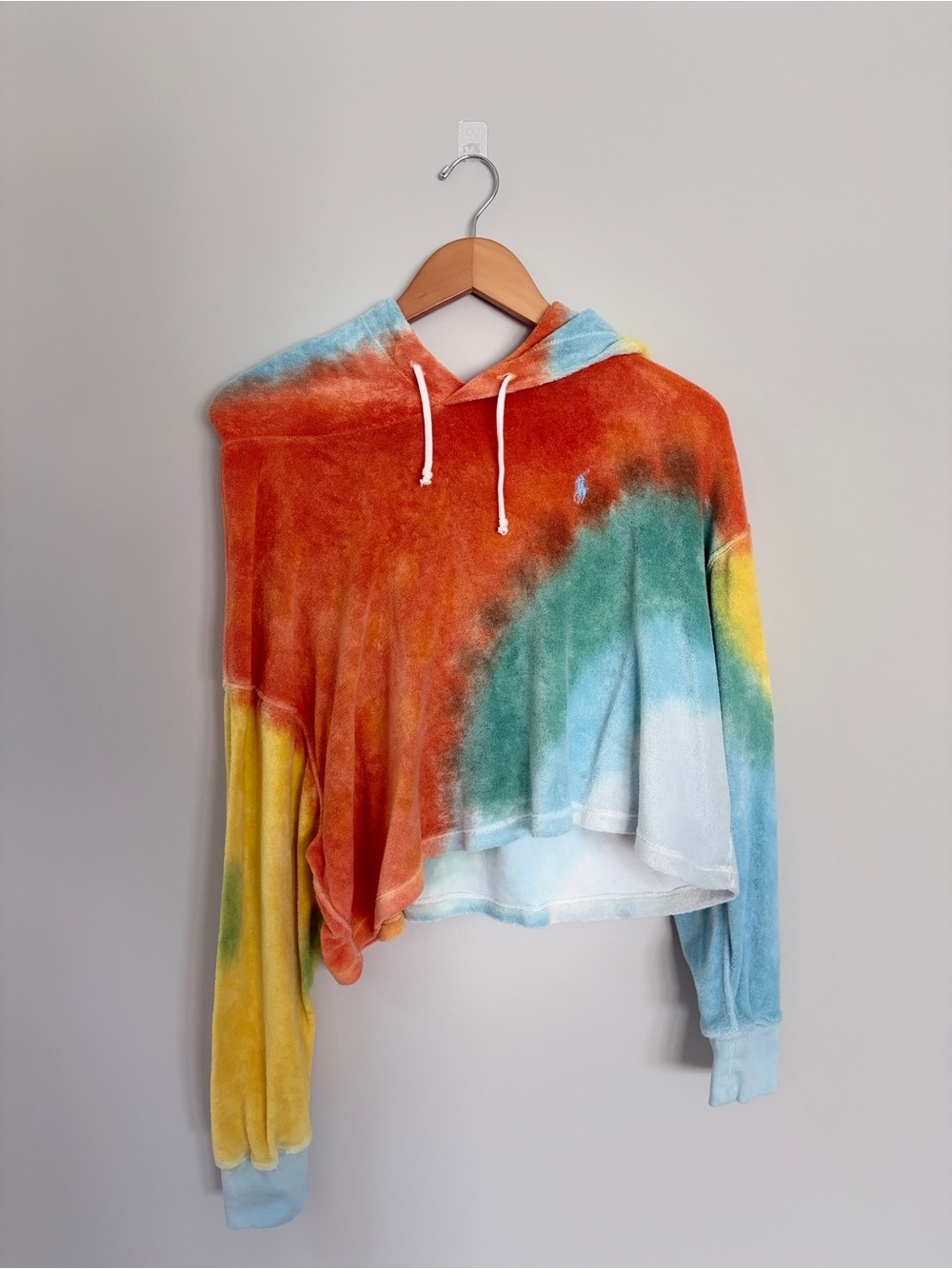 Polo Ralph Lauren Tie-Dye Hoodie in Peach, Orange & Light Blue